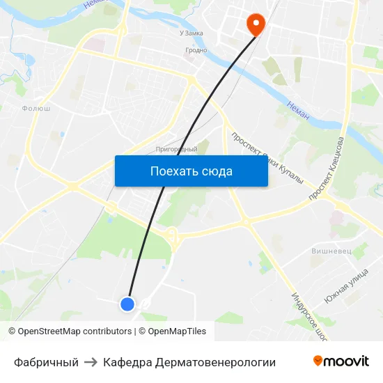 Фабричный to Кафедра Дерматовенерологии map