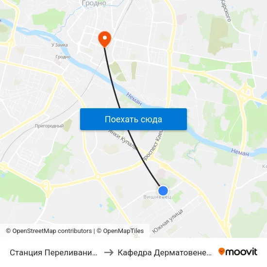 Станция Переливания Крови to Кафедра Дерматовенерологии map