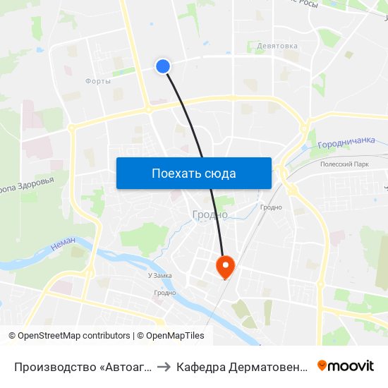 Производство «Автоагрегатов» to Кафедра Дерматовенерологии map