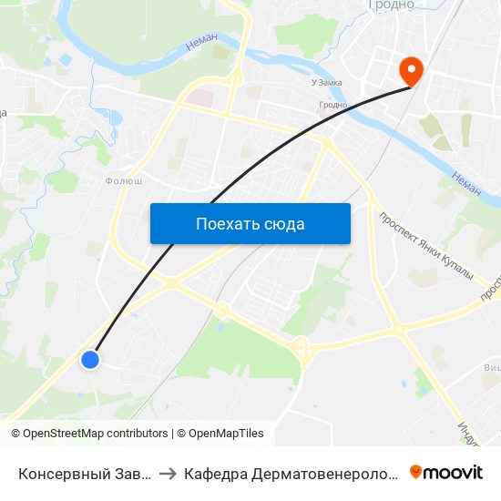 Консервный Завод to Кафедра Дерматовенерологии map