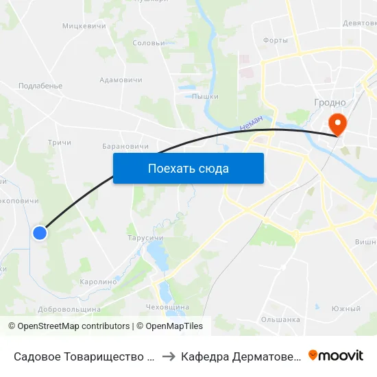 Садовое Товарищество «Мередиан» to Кафедра Дерматовенерологии map