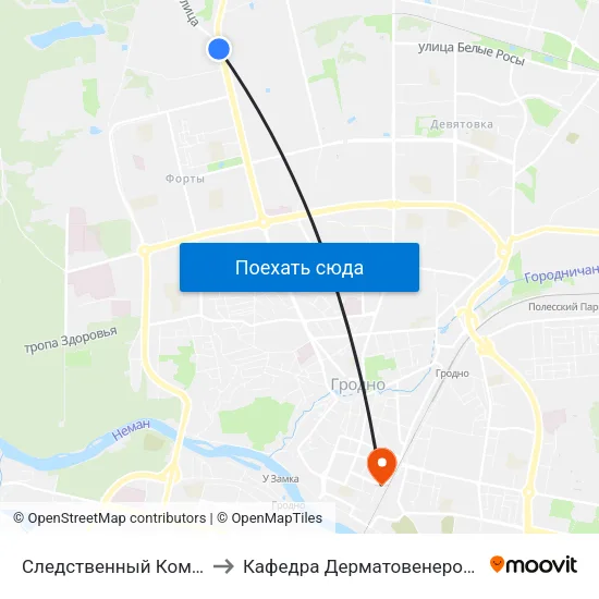 Следственный Комитет to Кафедра Дерматовенерологии map