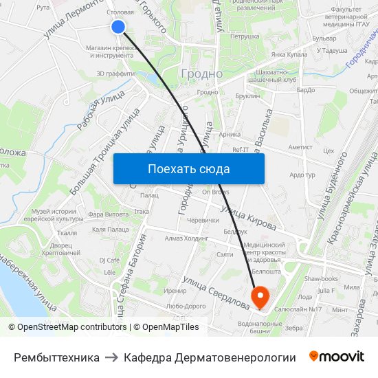 Рембыттехника to Кафедра Дерматовенерологии map