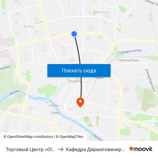 Торговый Центр «Oldcity» to Кафедра Дерматовенерологии map