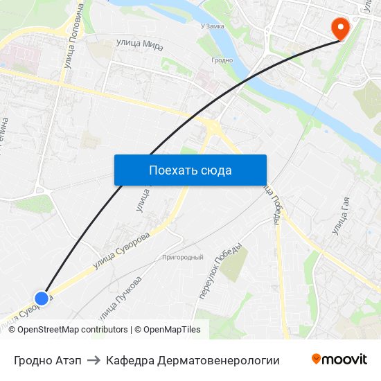 Гродно Атэп to Кафедра Дерматовенерологии map