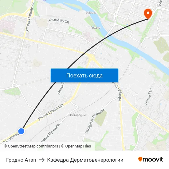 Гродно Атэп to Кафедра Дерматовенерологии map