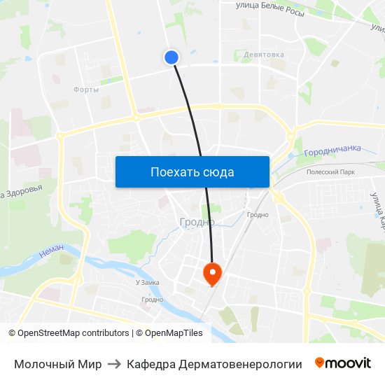 Молочный Мир to Кафедра Дерматовенерологии map