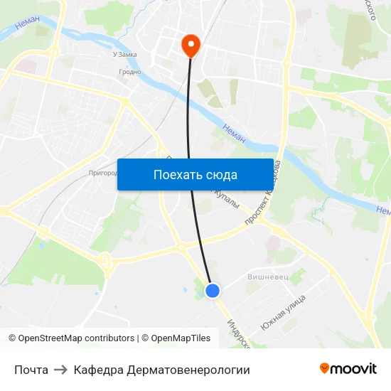 Почта to Кафедра Дерматовенерологии map