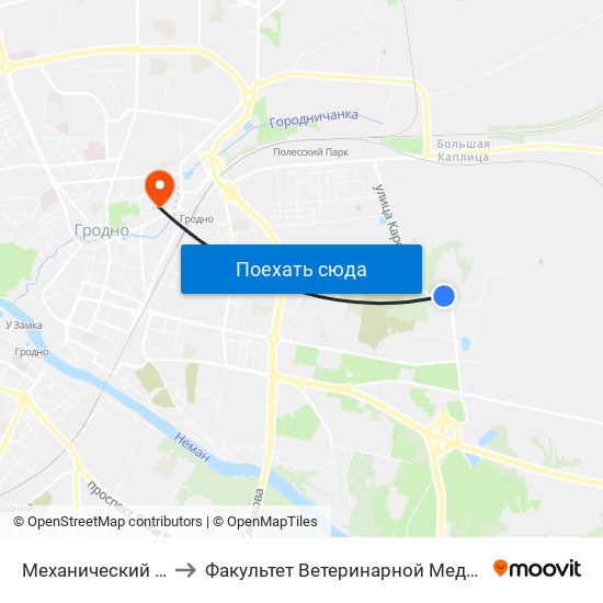 Механический Завод to Факультет Ветеринарной Медицины Ггау map