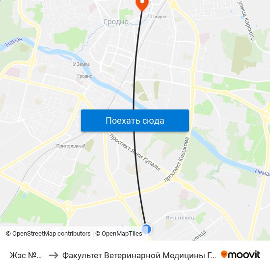 Жэс №20 to Факультет Ветеринарной Медицины Ггау map