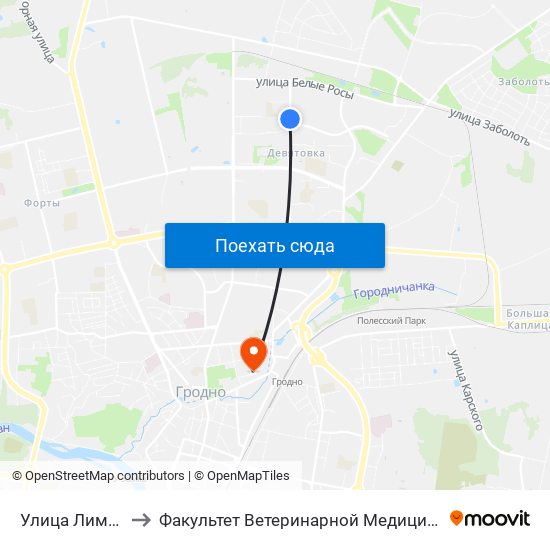 Улица Лиможа to Факультет Ветеринарной Медицины Ггау map