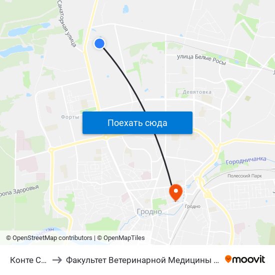 Конте Спа to Факультет Ветеринарной Медицины Ггау map