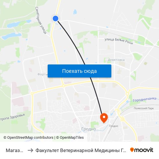 Магазин to Факультет Ветеринарной Медицины Ггау map