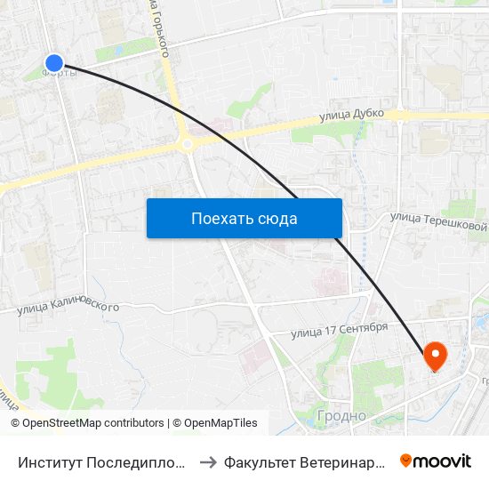 Институт Последипломного Образования to Факультет Ветеринарной Медицины Ггау map