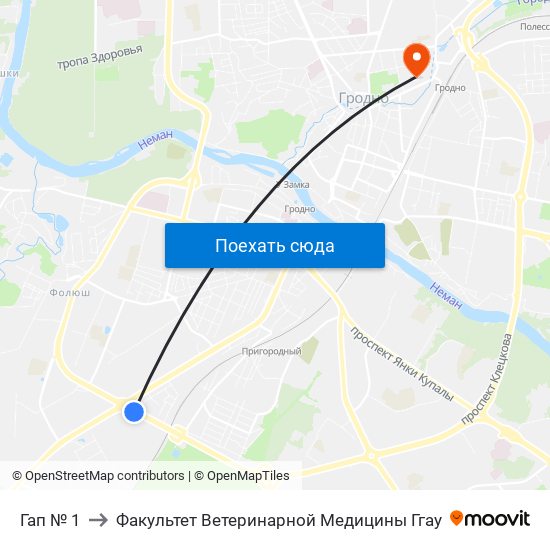 Гап № 1 to Факультет Ветеринарной Медицины Ггау map