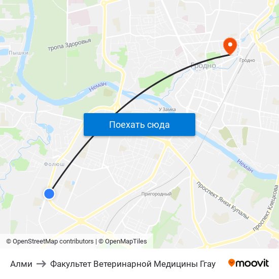 Алми to Факультет Ветеринарной Медицины Ггау map