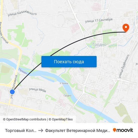 Торговый Колледж to Факультет Ветеринарной Медицины Ггау map