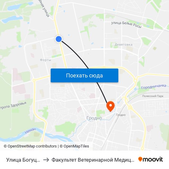 Улица Богуцкого to Факультет Ветеринарной Медицины Ггау map