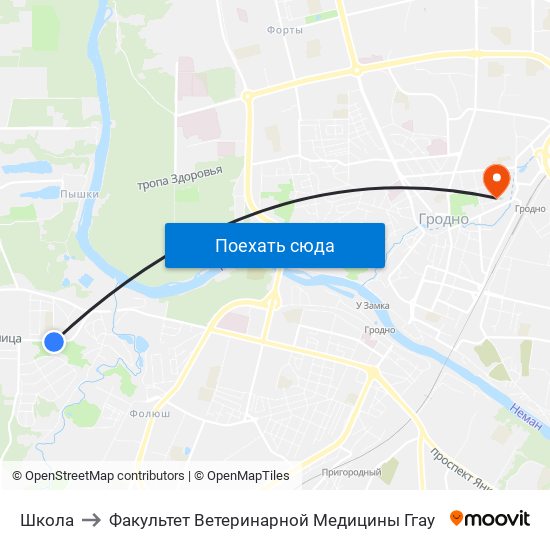 Школа to Факультет Ветеринарной Медицины Ггау map