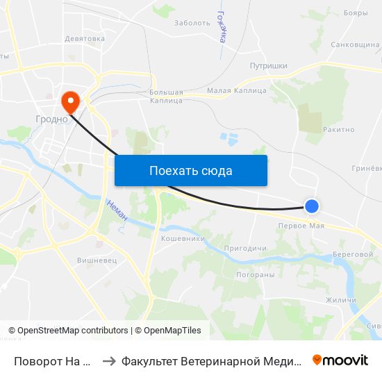 Поворот На Аульс to Факультет Ветеринарной Медицины Ггау map