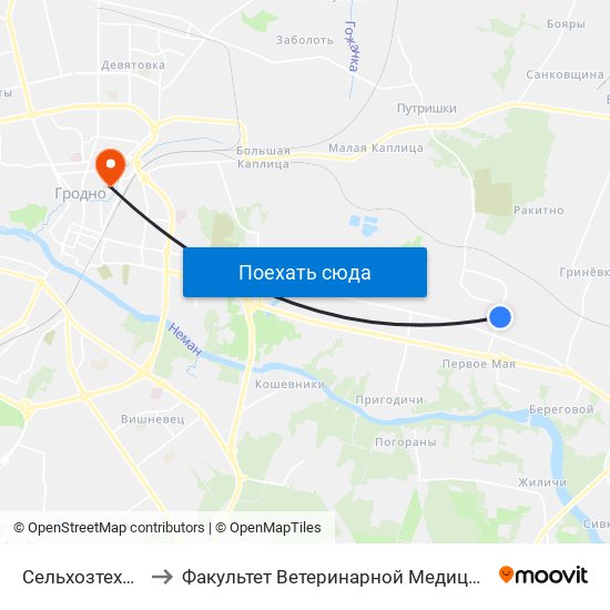 Сельхозтехника to Факультет Ветеринарной Медицины Ггау map