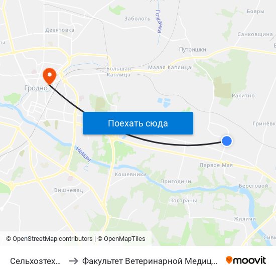 Сельхозтехника to Факультет Ветеринарной Медицины Ггау map