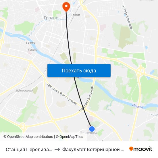 Станция Переливания Крови to Факультет Ветеринарной Медицины Ггау map