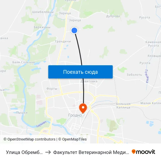 Улица Обрембского to Факультет Ветеринарной Медицины Ггау map