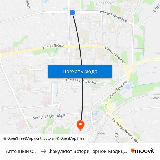 Аптечный Склад to Факультет Ветеринарной Медицины Ггау map