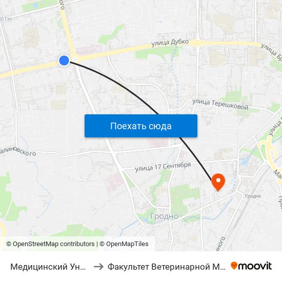 Медицинский Университет to Факультет Ветеринарной Медицины Ггау map