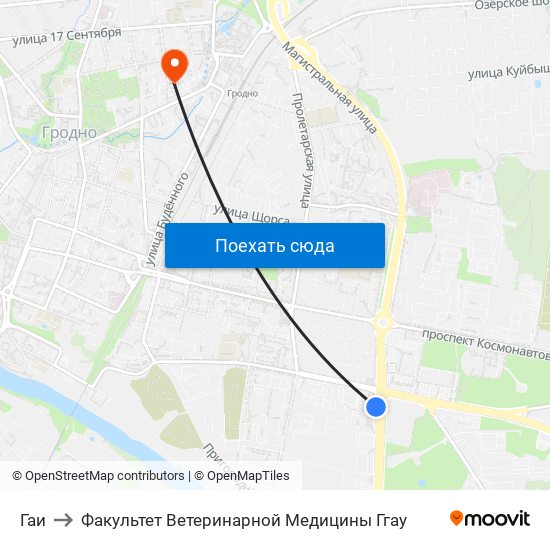 Гаи to Факультет Ветеринарной Медицины Ггау map