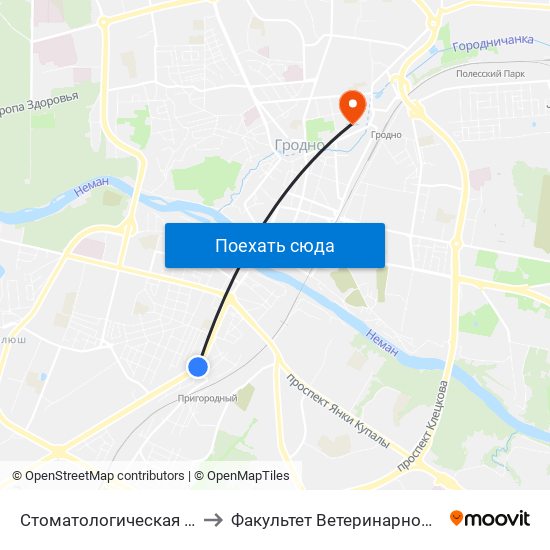 Стоматологическая Поликлиника to Факультет Ветеринарной Медицины Ггау map