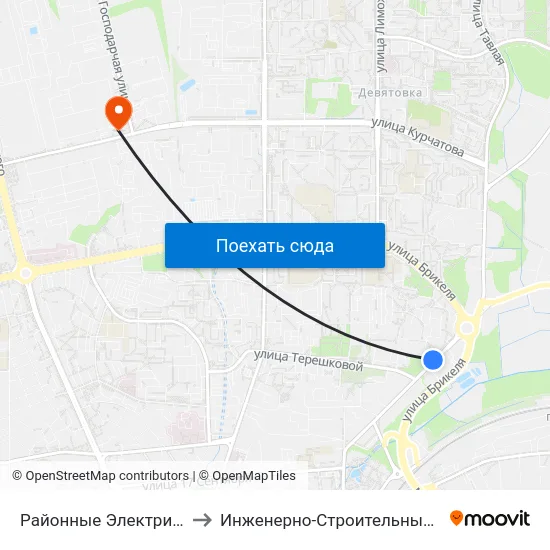 Районные Электрические Сети to Инженерно-Строительный Факультет Гргу map