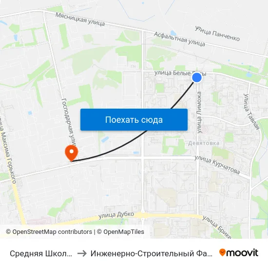 Средняя Школа № 27 to Инженерно-Строительный Факультет Гргу map