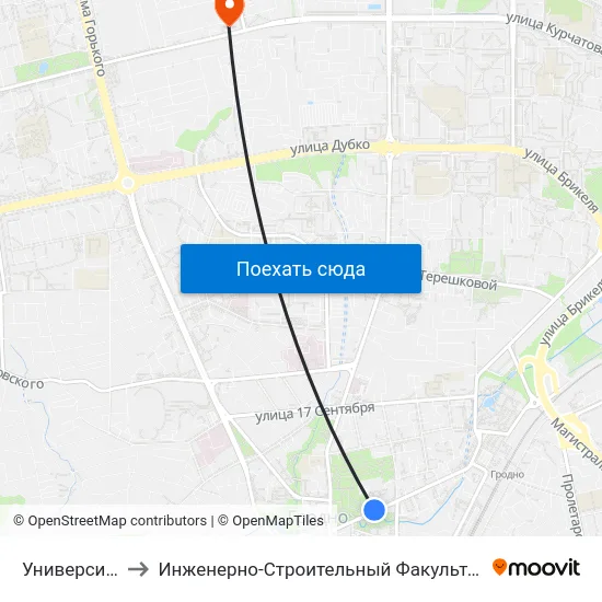 Университет to Инженерно-Строительный Факультет Гргу map