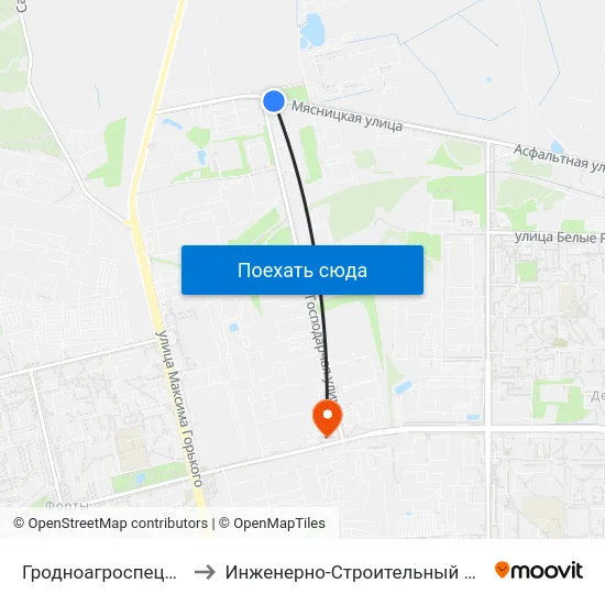 Гродноагроспецавтотранс to Инженерно-Строительный Факультет Гргу map