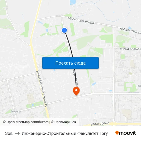 Зов to Инженерно-Строительный Факультет Гргу map