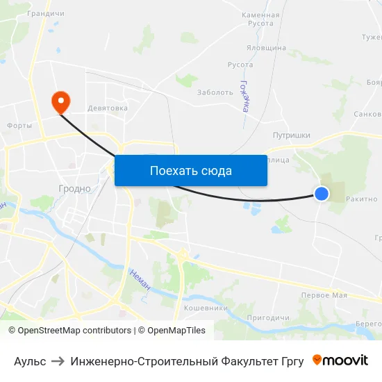 Аульс to Инженерно-Строительный Факультет Гргу map