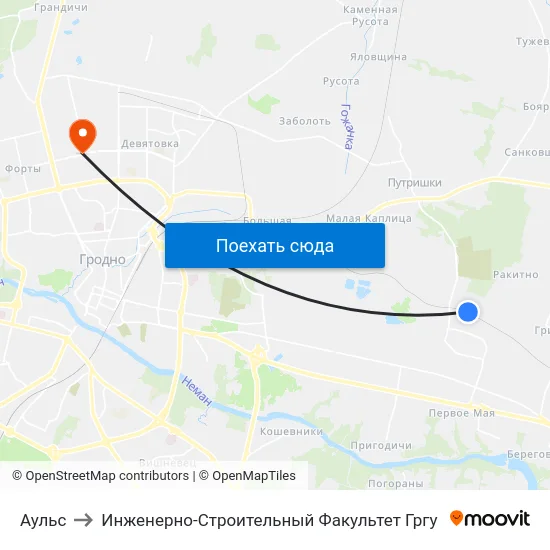 Аульс to Инженерно-Строительный Факультет Гргу map