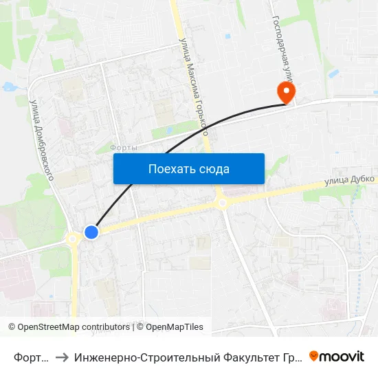 Форты to Инженерно-Строительный Факультет Гргу map