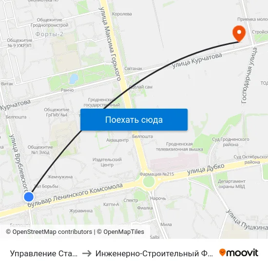 Управление Статистики to Инженерно-Строительный Факультет Гргу map