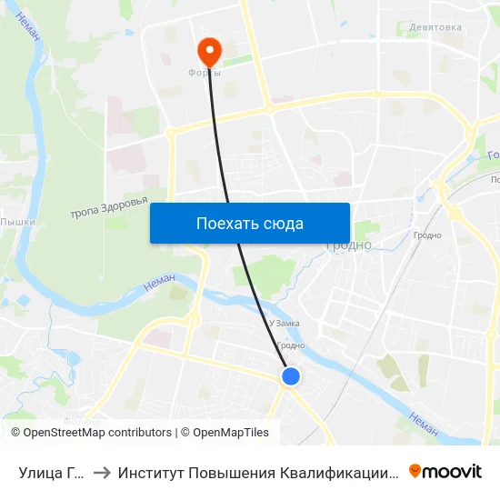 Улица Горновых to Институт Повышения Квалификации И Переподготовки Кадров Гргу map