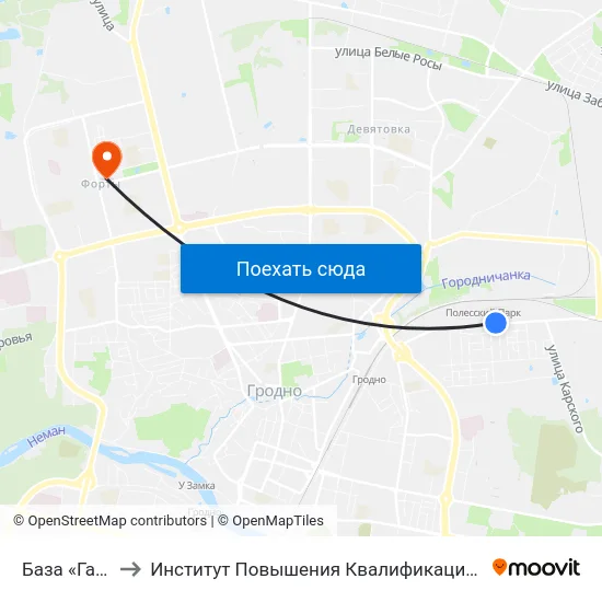 База «Галантерея» to Институт Повышения Квалификации И Переподготовки Кадров Гргу map