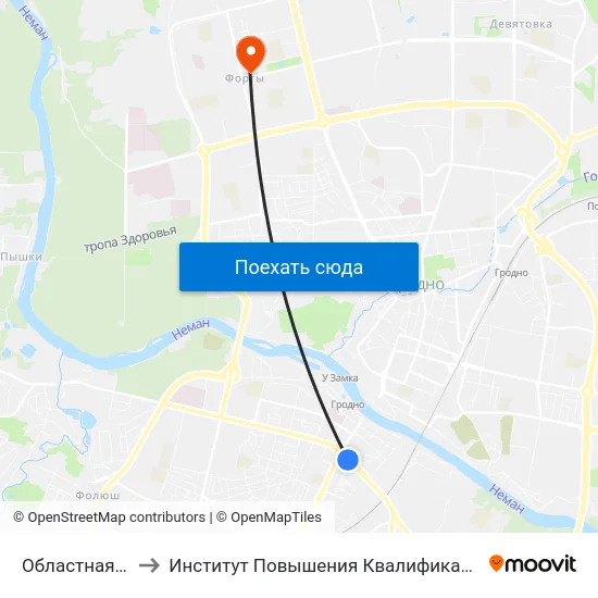Областная Филармония to Институт Повышения Квалификации И Переподготовки Кадров Гргу map