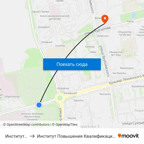 Институт Биохимии to Институт Повышения Квалификации И Переподготовки Кадров Гргу map