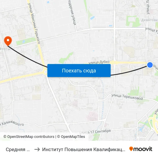 Средняя Школа № 28 to Институт Повышения Квалификации И Переподготовки Кадров Гргу map