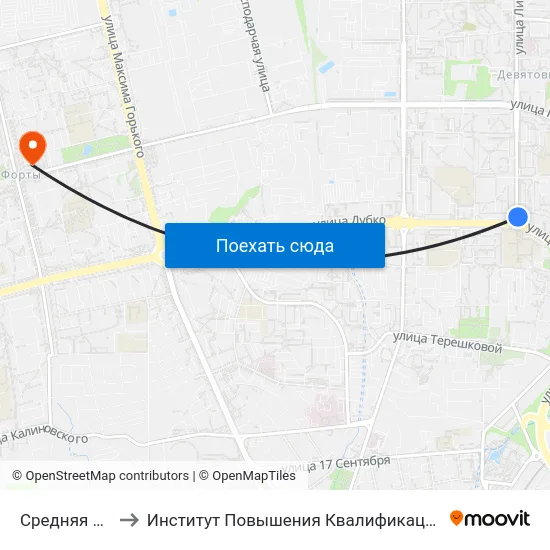 Средняя Школа № 28 to Институт Повышения Квалификации И Переподготовки Кадров Гргу map