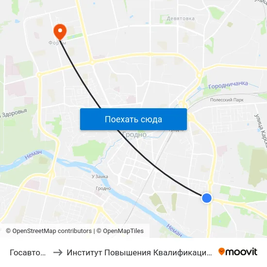 Госавтоинспекция to Институт Повышения Квалификации И Переподготовки Кадров Гргу map