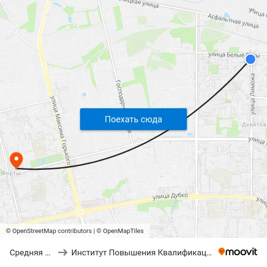 Средняя Школа № 27 to Институт Повышения Квалификации И Переподготовки Кадров Гргу map