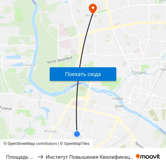 Площадь Декабристов to Институт Повышения Квалификации И Переподготовки Кадров Гргу map